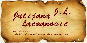 Julijana Lacmanović vizit kartica